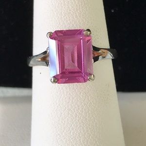 Ring - Sterling Silver Pink Topaz - Size 6-3/4